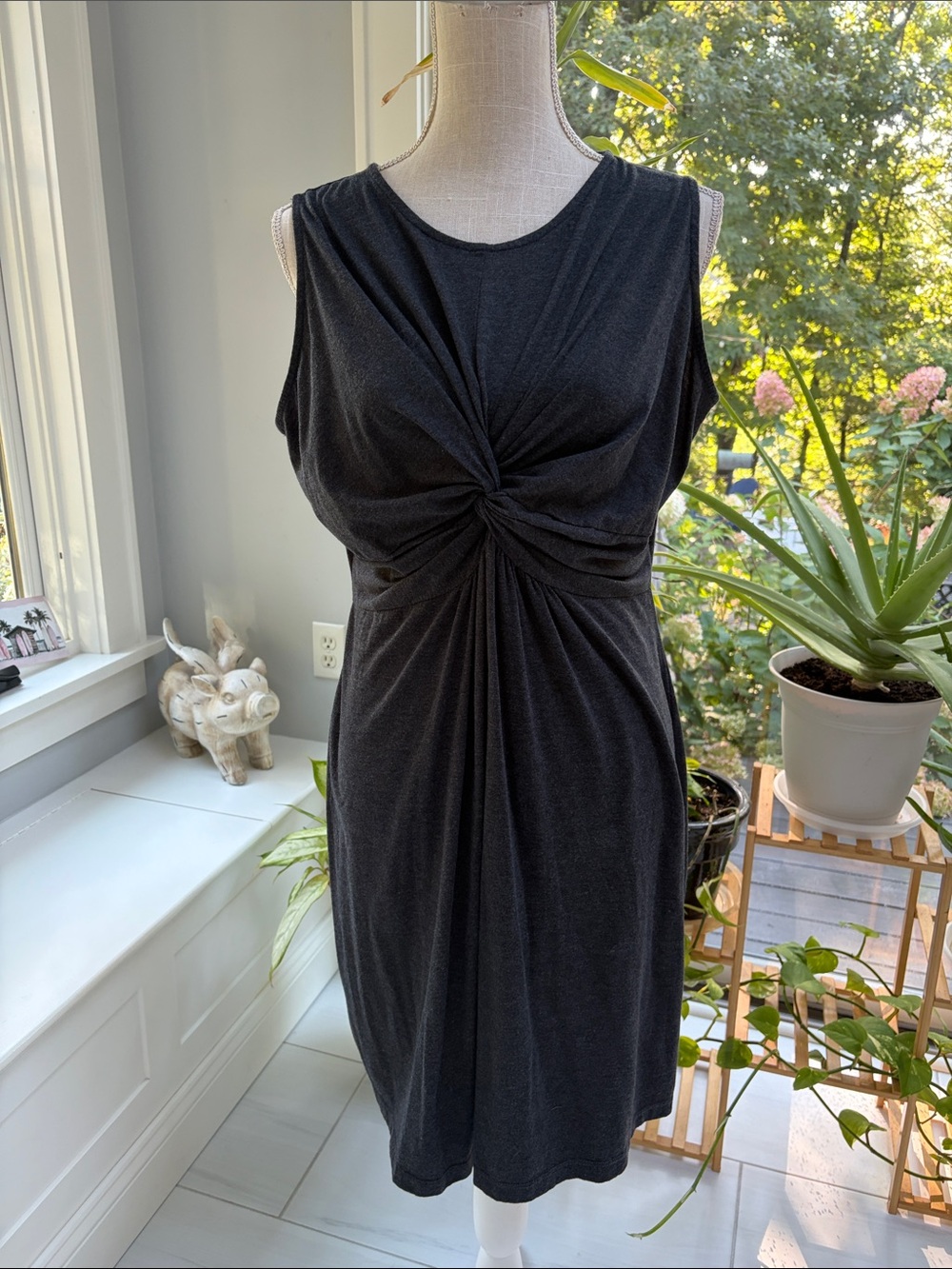 DG2 by Diane Gilman Sleeveless Black Twist-Front Dress